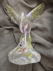 Fenton Iridescent Glass Hummingbird Hand Painted Flowers Signed 5066 WB