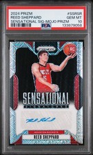 2024 Panini Prizm Reed Sheppard Sensational Signatures Choice Red Auto RC PSA 10