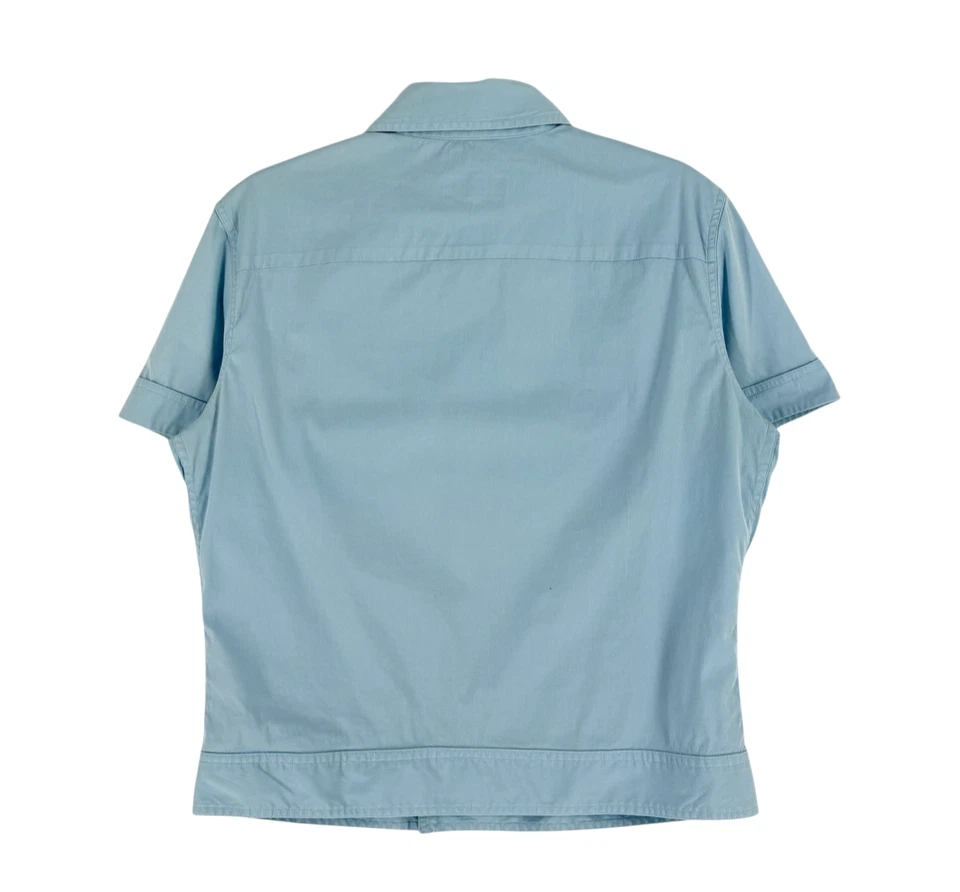 Prada Women Casual 23% Nylon 5% Rubber Blue Shirt Size 40-M - Image 2 of 4