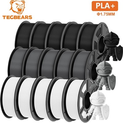 TECBEARS PLA+ 3D Printer Filament Bundle 1/5/10 Rolls