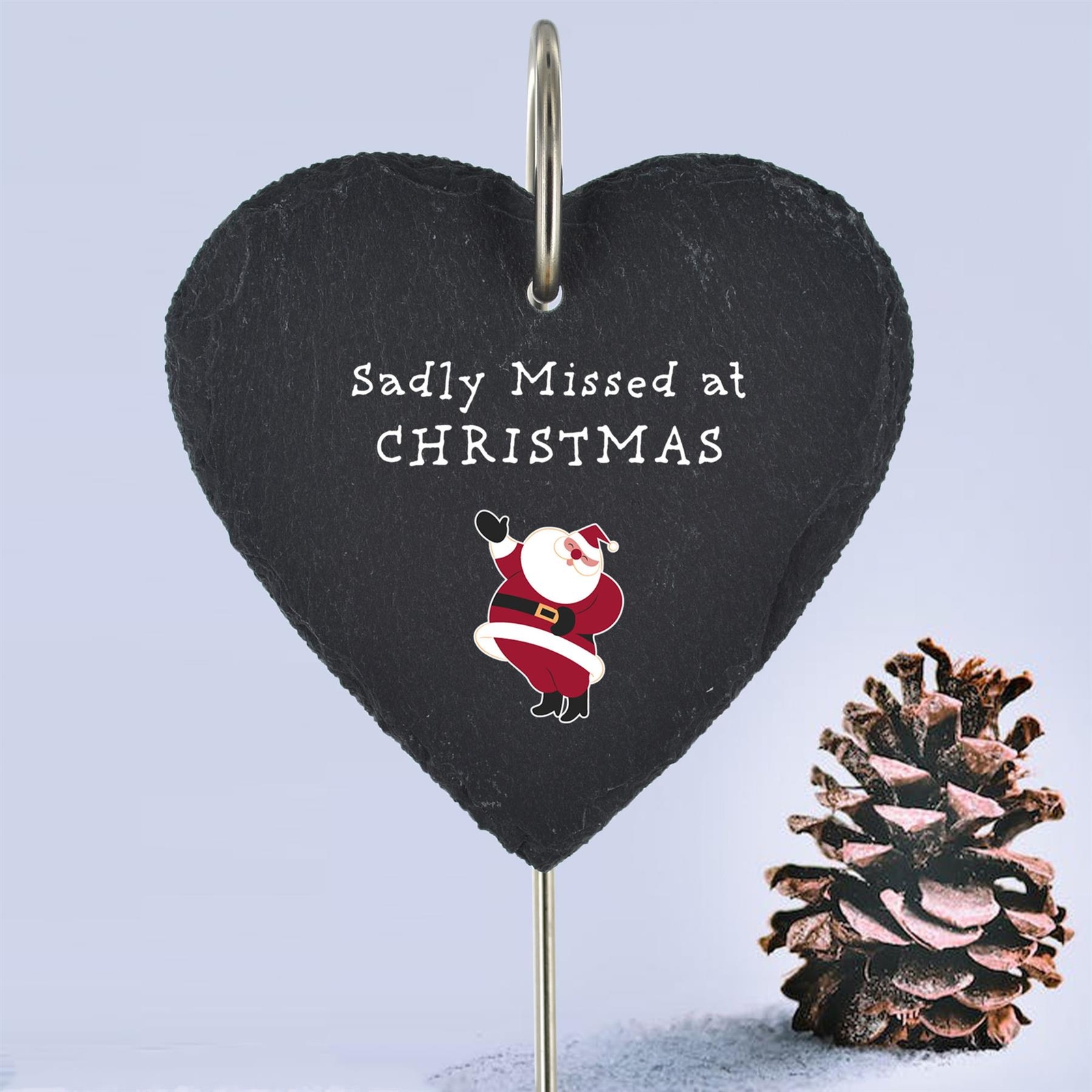 Santa Sadly Missed Memorial Slate Grave Plaque