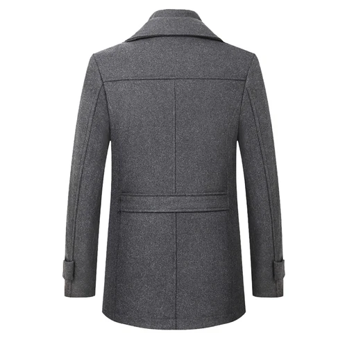 Mens Trench Coat Wool Blend Jacket Overcoat Business Winter Coat Warm Pea Coat - Bild 6 von 21