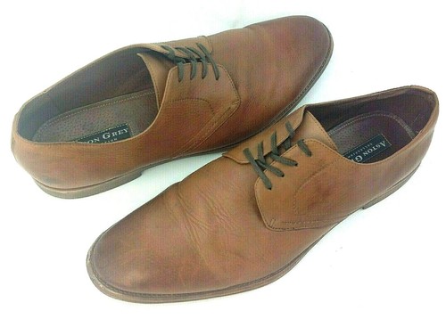 Aston Grey Collection "Collen" Brown Leather Lace Up Plain Toe Oxford Size 13 - Picture 2 of 9