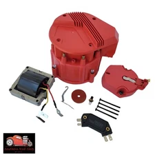 GM HEI Red Distributor Cap & Rotor Set SBC BBC 65K Volt Coil Module TUNE UP KIT
