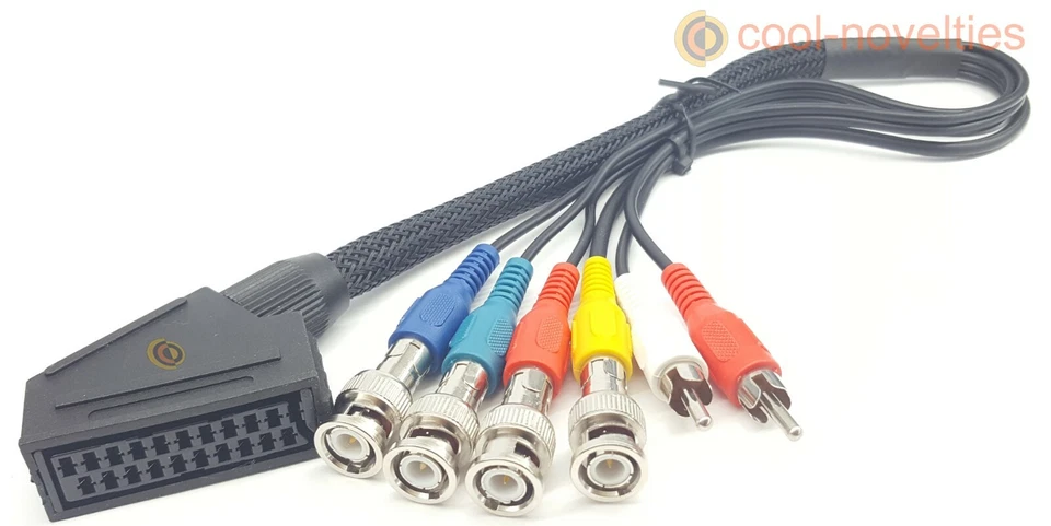 SONY PVM MONITOR 4 x BNC 2 x PHONO INPUT TO RGB SCART ADAPTER BREAKOUT CABLE - Image 2 of 4