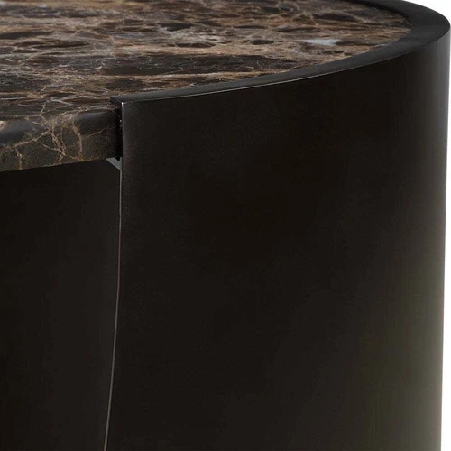 WELLING CONTEMPORARY SLEEK METAL & MARBLE TOP ACCENT END TABLE UTTERMOST 50095 - Picture 5 of 6