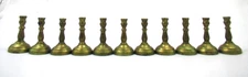 Vintage Miniature 1.5" Brass Candlestick holders LOT OF 10. Doll House Decor