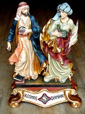 Kosmas & Damian Skulptur Holz/ Patrone der &Auml;rzte und  Apotheker, Figuren