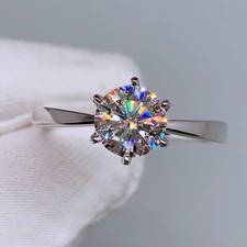 Sterling Silver Six-Prong Adjustable Ring Women's jewelry Gift