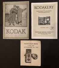 Lot/3 KODAK 1920 CAMERAS CATALOG 64p Kodakery 1925 Instructions U.S.C. 620 7200