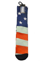 USA Flag Patriotic Socks Red White Blue TWO SOX BRAND Stars Stripes 10-13 Mens