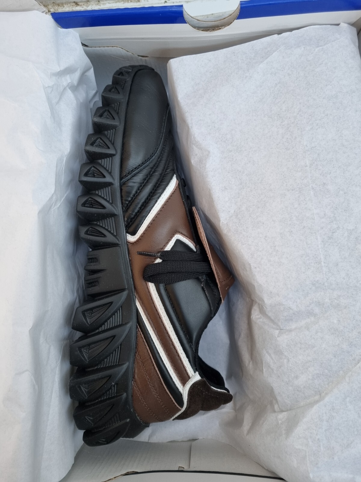 PANTOFOLA D’ORO PANTOFOLA D'ORO 1886 SNEAKERBALL UOMO Oxford Flat Nero Bianco Marrone UK 11.