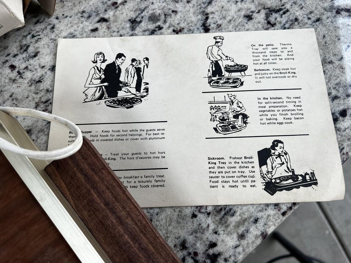Chauffe-plat Vintage Broil-King Modèle 1418 – Gris – États-Unis – Occasion (avec Boîte)