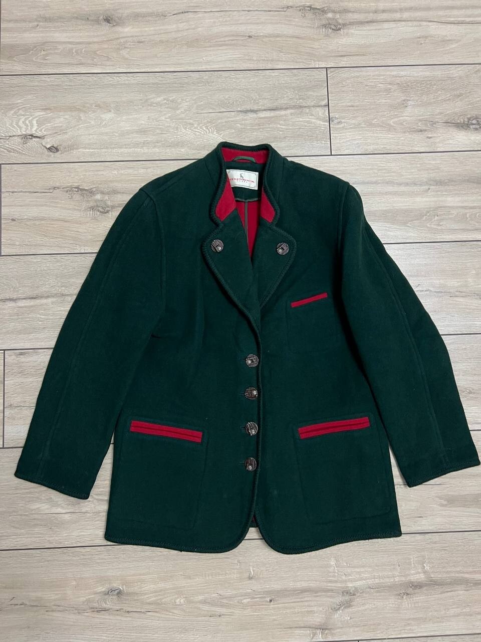 Women Steinbock Tyrol Wool Vintage Jacket Coat Loden Trachten US 8 UK 12 Austria