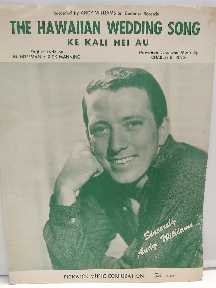Sheet Music The Hawaiian Wedding Song Andy Williams 1948