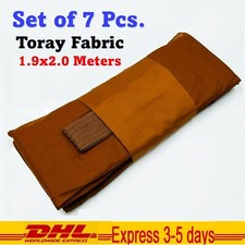 7pcs Buddhist Monk Priest Tri-Jeeworn 2x3 meters Robe Toray Fabric A Grade Brown