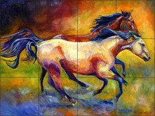 Ceramic Tile Mural Kitchen Backsplash Williams Horse Equine Art DWA006