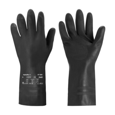 12x ANSELL EXTRA 87-950 CHEMIKALIENBESTÄNDIGE CHLORHANDSCHUHE GRÖSSE 7,5 8