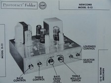 Vintage Sams Photofact Manual NEWCOMB MODEL D-12