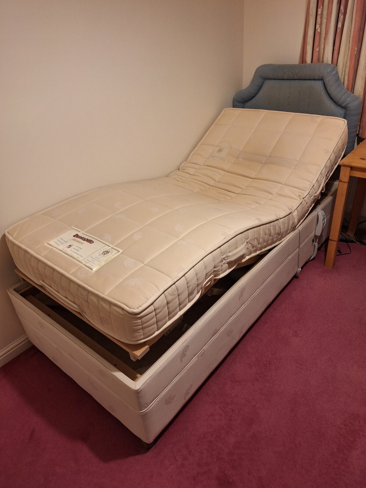 Dunlopillo Single Electric Adjustable Bed with Mattress and Headboard