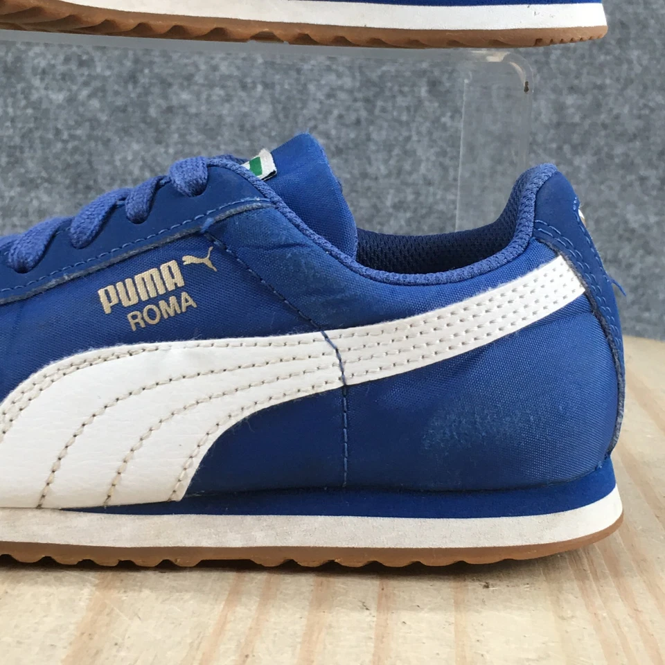 PUMA Shoes Kids 1C Boys Roma 68 OG Athletic Low Sneakers 362795-23 Blue Fabric - Image 3 of 4