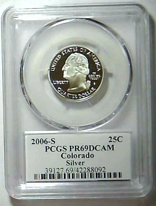 2006-S 25C State Quarter Colorado PCGS PR69 DCAM 90% Silver 21rco1230 - Image 2 of 2