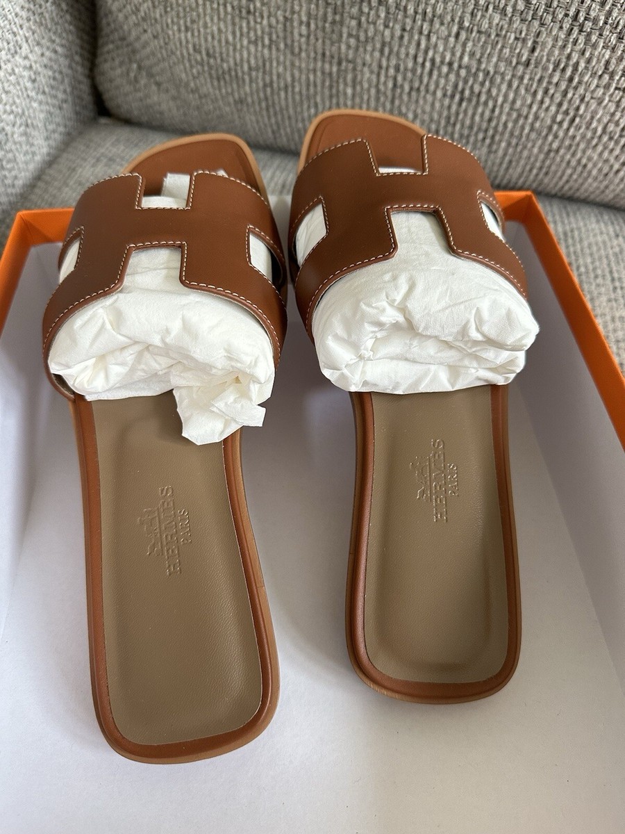 本物保証！エルメス　オラン　新品　ゴールド　ブラウン　37 24cm 本物保証！エルメスオラン新品ゴールドブラウン37 24cm