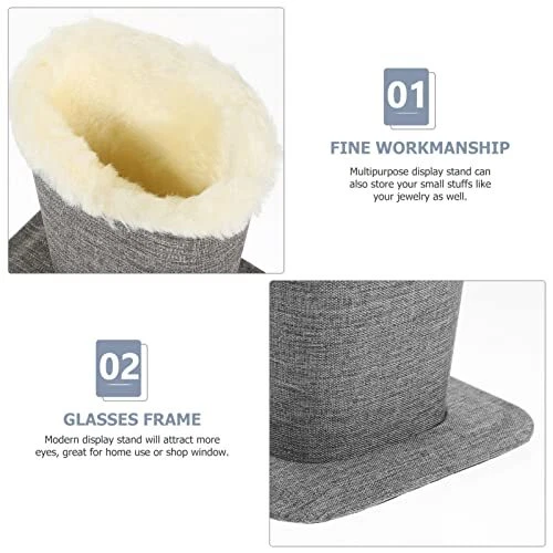 Soporte para gafas Soportes Forrados de felpa Soporte para gafas Estuche para gafas Gris - Imagen 4 de 7