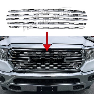 Chrome Grille Grill Overlay Trim 5PC FOR 2022-2024 Ram 1500 Big Horn / Lone Star