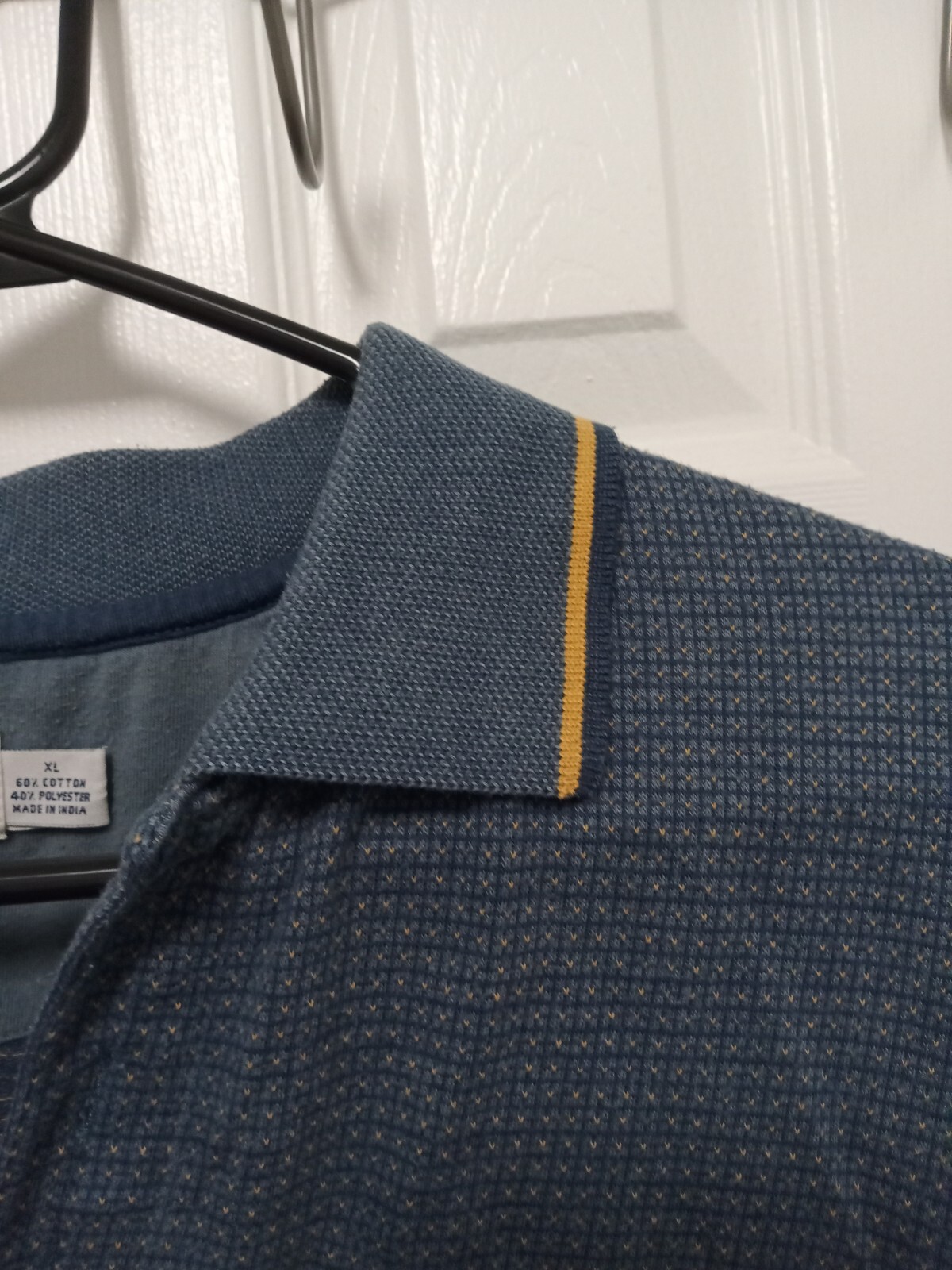 Windham Pointe Pocket Polo Tiny Checkered Blue XL - image 3