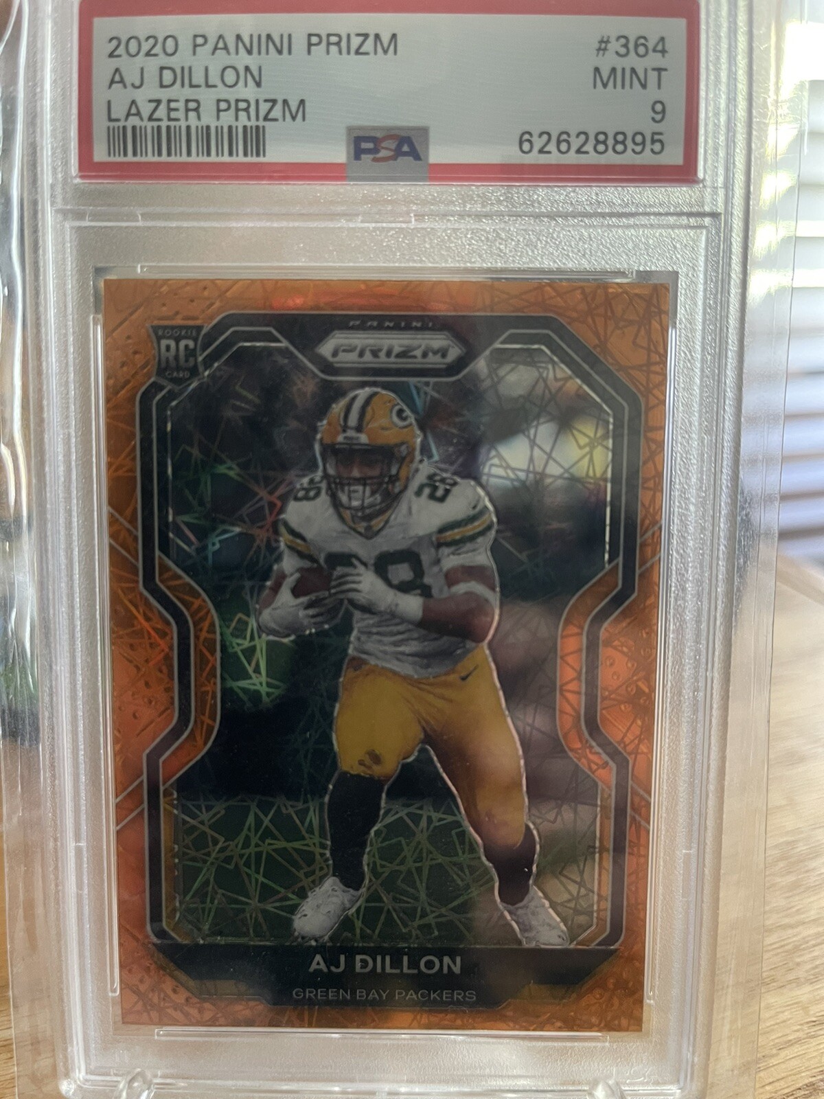 2020 Panini Prizm Aj Dillon Rookie Lazer Prizm PSA GRADED 9 No. 364