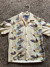 Winnie Fashion Mens Hawaiian Shirt Kona Music Aloha Cotton Made in Hawaii Sz L