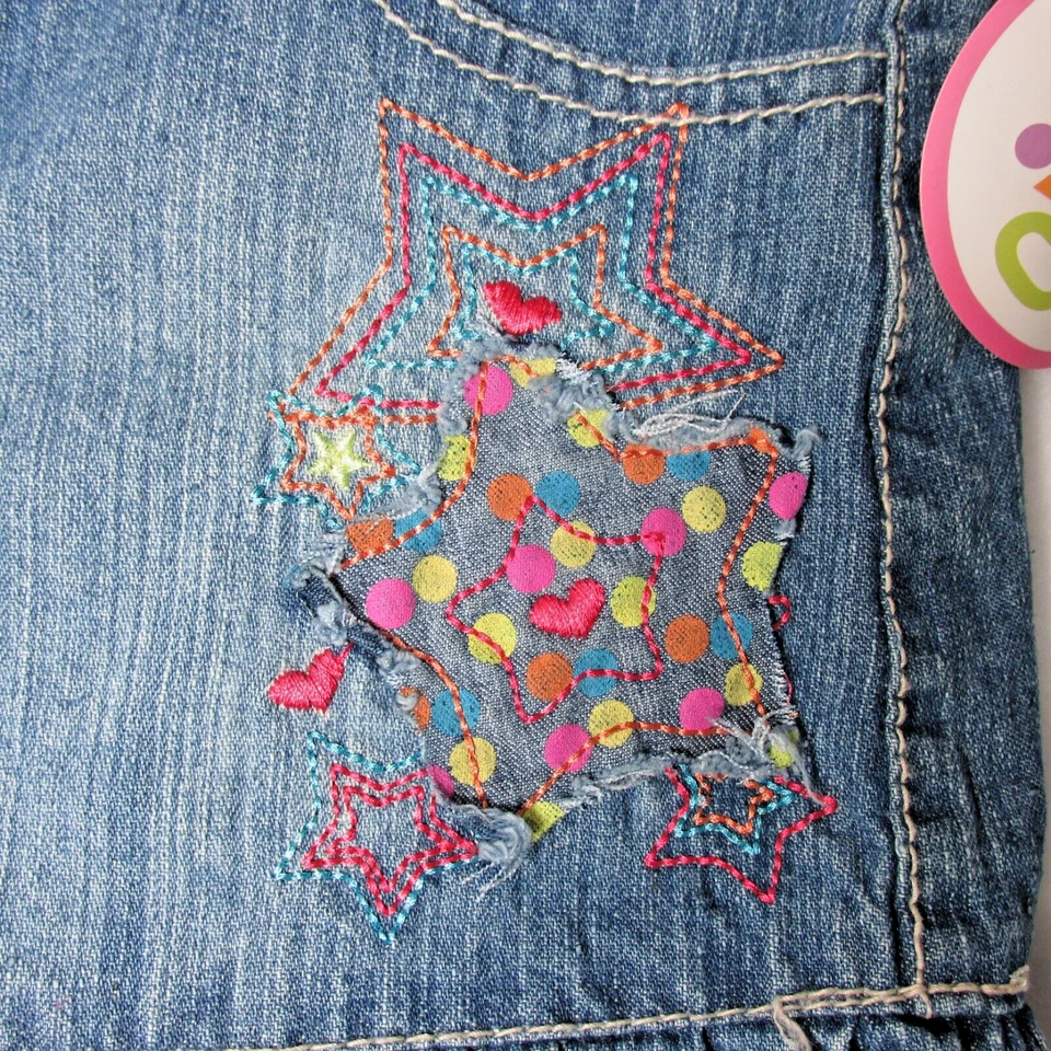 Niñas Circo Cintura Ajustable Jean Volantes Falda / Skort Bordado Talla L -Niñas Foto 4 de 4