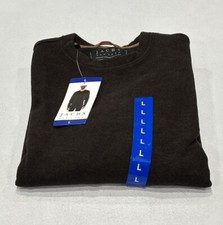 Jachs New York Men's Crew Neck Long Sleeve Fleece Sweatshirt, Brown, Size L