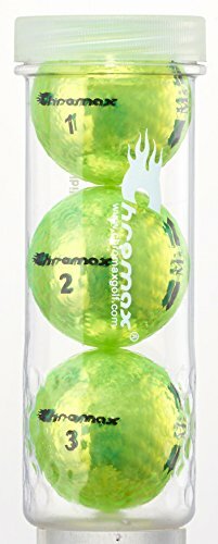 Chromax M5 Metallic High Visibility Green Neon Golf Balls, Tube of 3, NEW