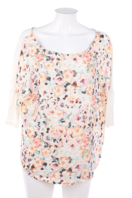 promod Kurzarm-Bluse Blumen Print L créme