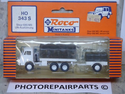 Roco Minitanks 1/87 Modern UN Steyr 680 M 4x4 Truck  W/Trailer Lot #6733K 