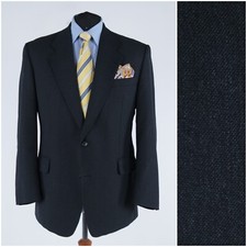 Mens Wool Mohair Blazer 46R UK Size ATELIER TORINO Dark Grey Sport Coat Jacket