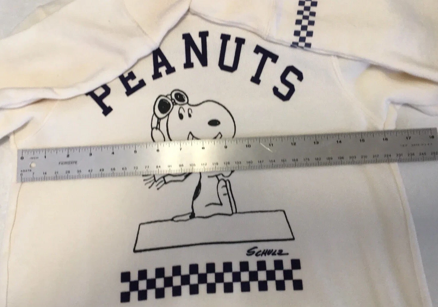 OFF WHITE Abito felpa vintage Peanuts Snoopy Uniqlo taglia small bianco sporco Snoopy us intime ottimeioni