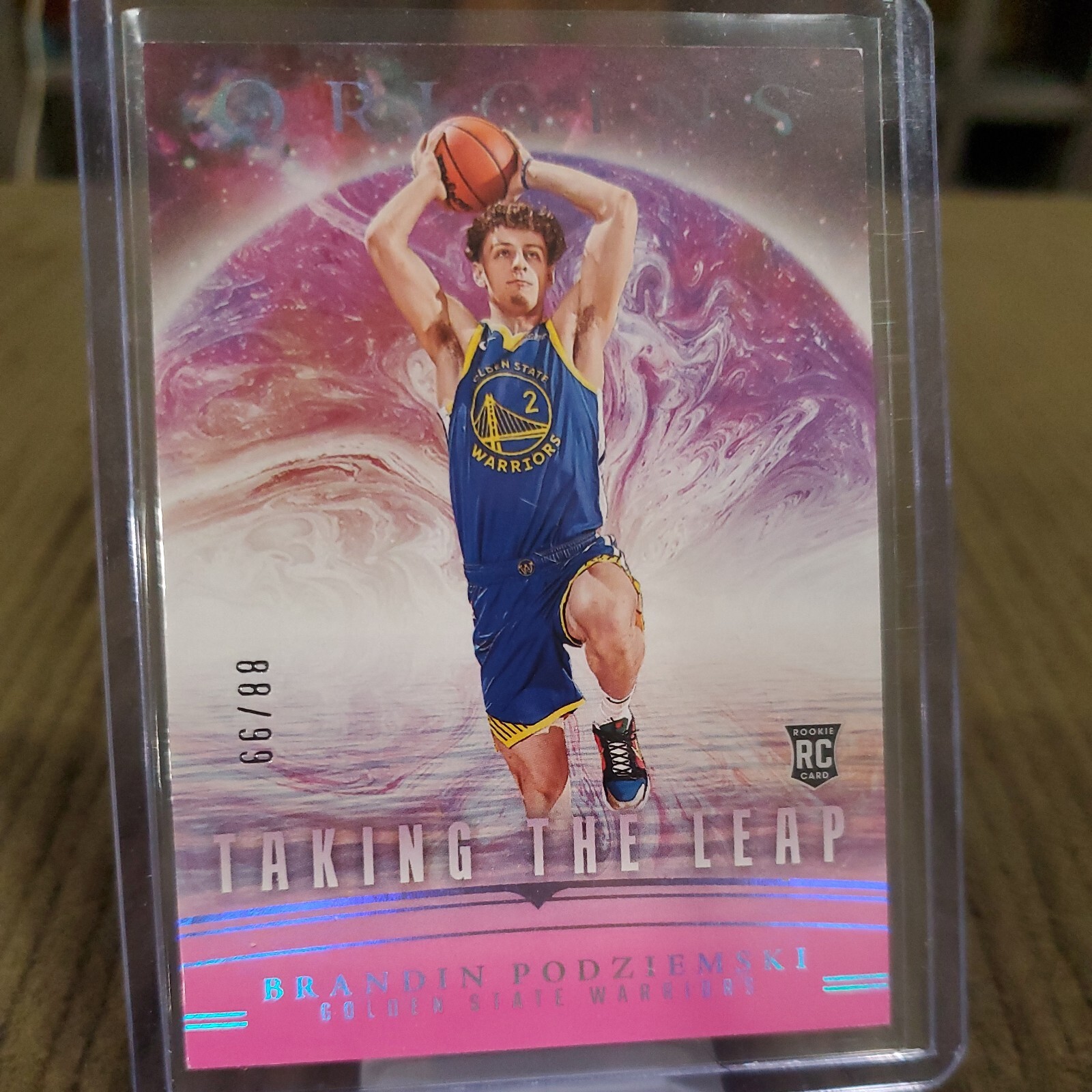 2023-24 Panini Origins Brandon Podziemski Taking The Leap Pink Parallel /99