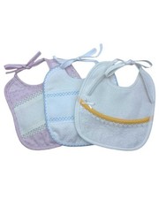 Bavaglino Bavetta Piquet Puro Cotone Bio Bordo Tela Aida Ricamo Punto Croce Cm 1