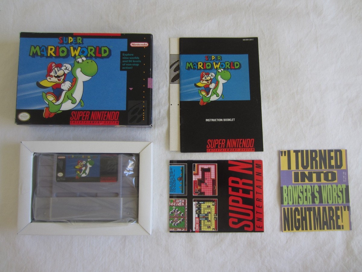 Super Mario World SNES Super Nintendo CIB 100% Complete 1991