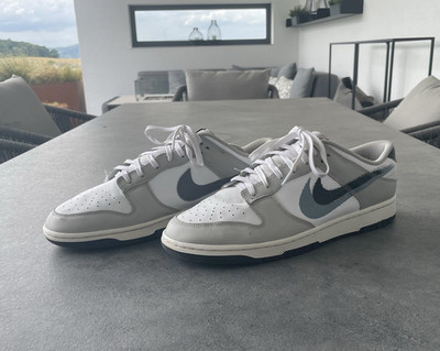 Nike Dunk Low Sneaker Herren Low Top Schnürung Grau/Weiß/Blau EU 46