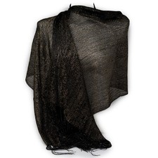 Stola nero oro cerimonia elegante lurex donna ragazza coprispalle foulard estivo