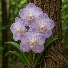 Mkra. Royal Pink Orchid – White Vanda/Ascocenda Hybrid with Pink Spots – Live