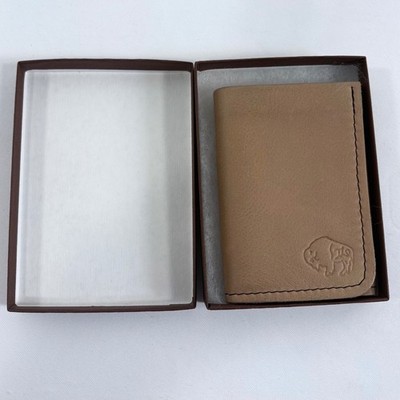 TLS Wallets Trifold Wallet Saddle Tan Buffalo Leather Handcrafted New wih Box