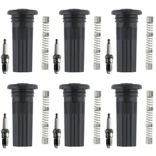 Denso 6 Standard Spark Plugs 6 Coil Boot Kit for Jaguar S-Type Lincoln LS 3.0 V6
