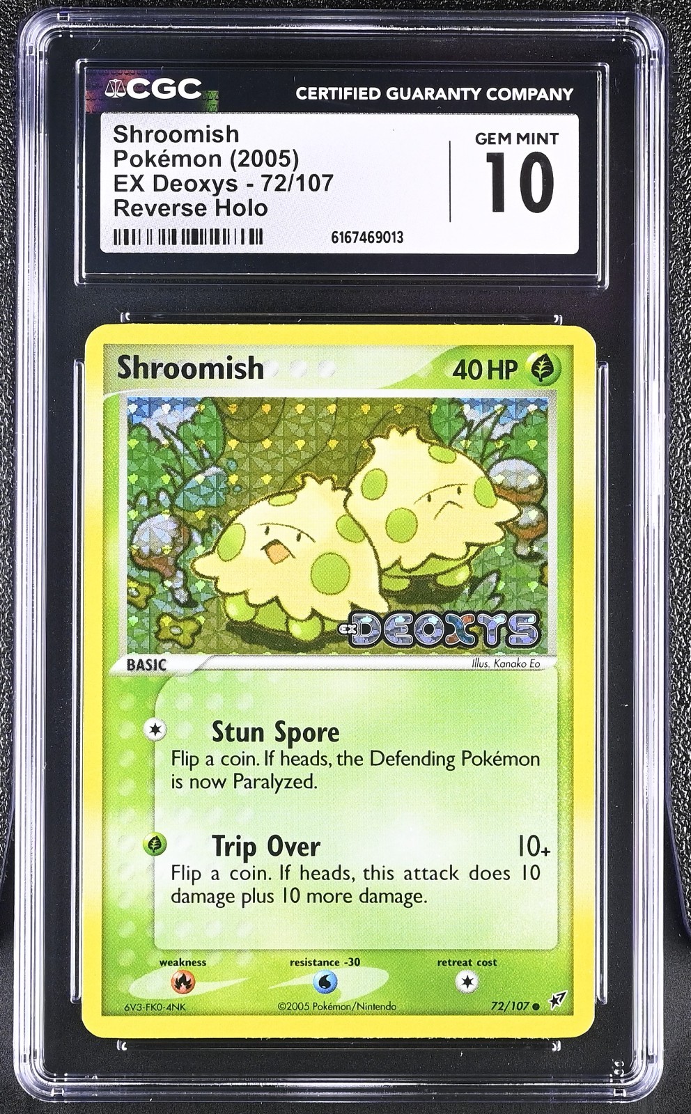 Pokemon Shroomish 72/107 Reverse Holo EX Deoxys - CGC 10