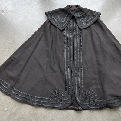 Vintage Antique 1800S VICTORIAN HEAVY WOOL RIDING CAR CAPE COAT