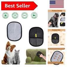 2PCS Double-Sided Pet Hair Remover Gloves for Effortless Grooming - Black